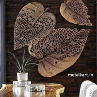 Thumbnail for Metallic 3 Pipal leaves wall mounted design (30