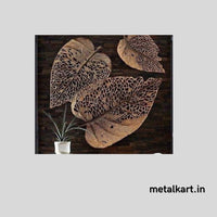 Thumbnail for Metallic 3 Pipal leaves wall mounted design (30