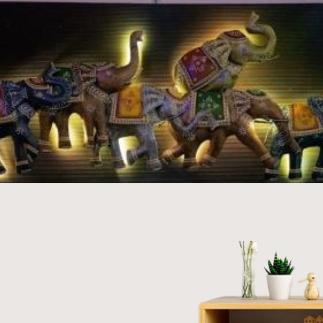 Metallic 3D Elephant (60 * 24 Inches)
