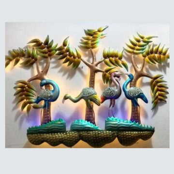 Metallic 4 Cranes (51 * 36 Inches)