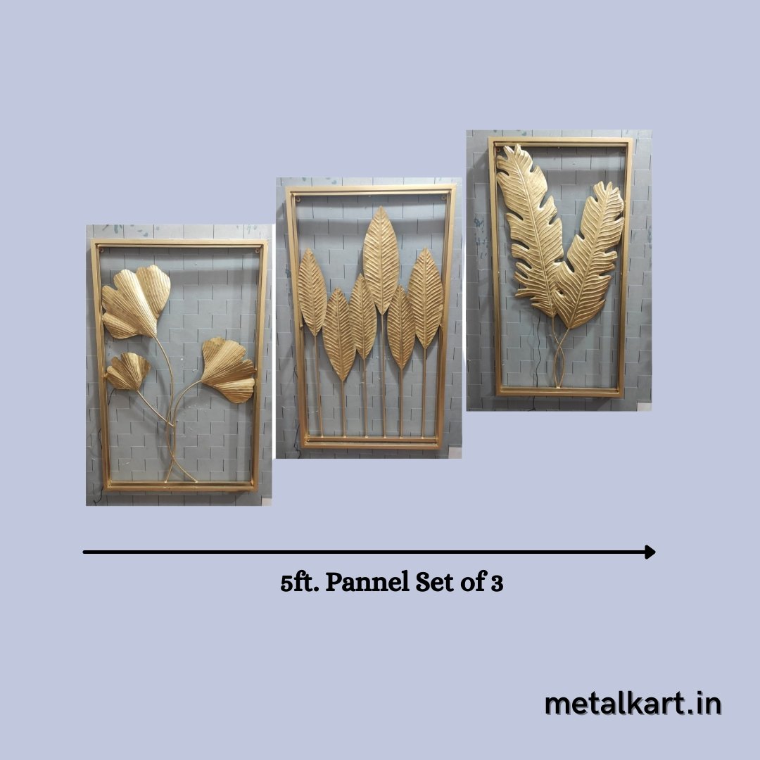 Metallic 5ft. Pannel Set of 3 framed wall art