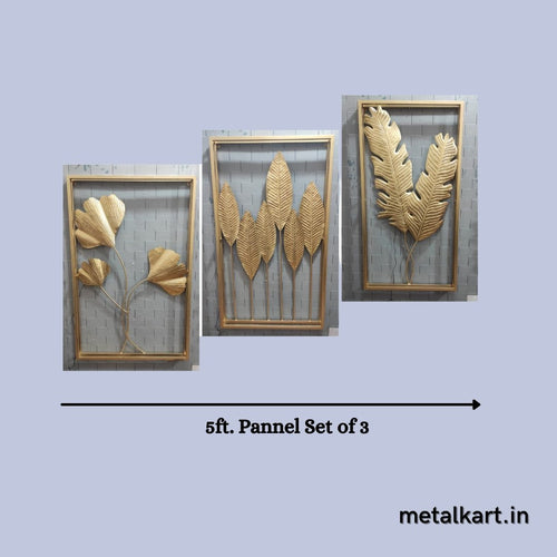 Metallic 5ft. Pannel Set of 3 framed wall art