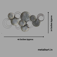 Thumbnail for Metallic 7 antique look circular plates with rings (48 x 24 Inches)
