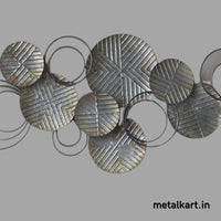 Thumbnail for Metallic 7 antique look circular plates with rings (48 x 24 Inches)