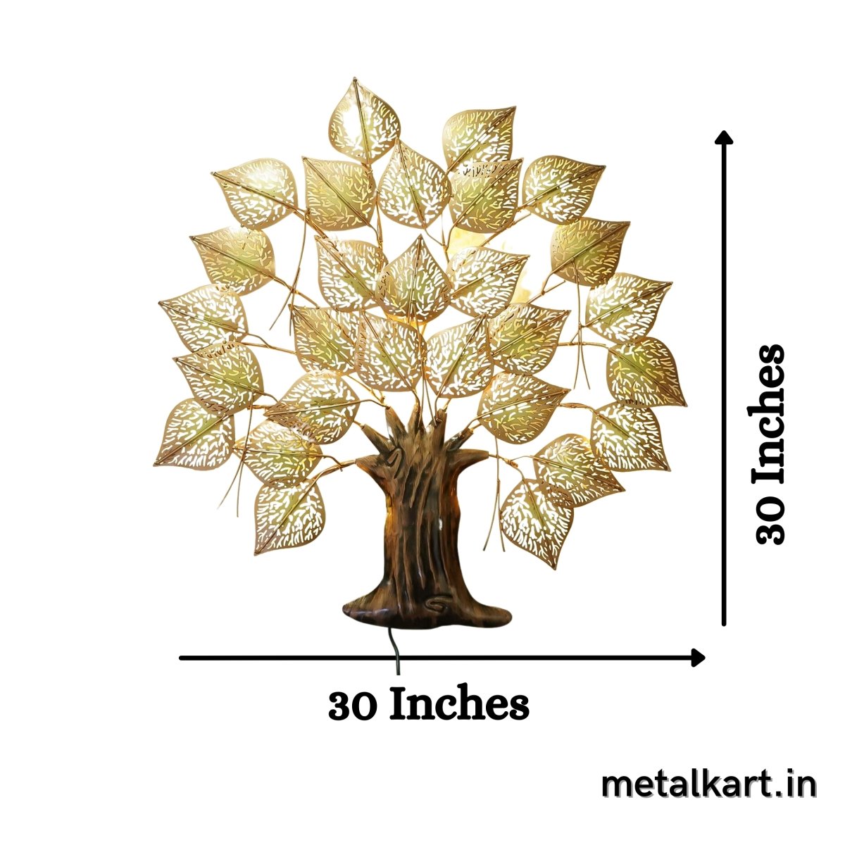 Metallic Backlit Banyan Fig Tree (30 x 30 Inches)