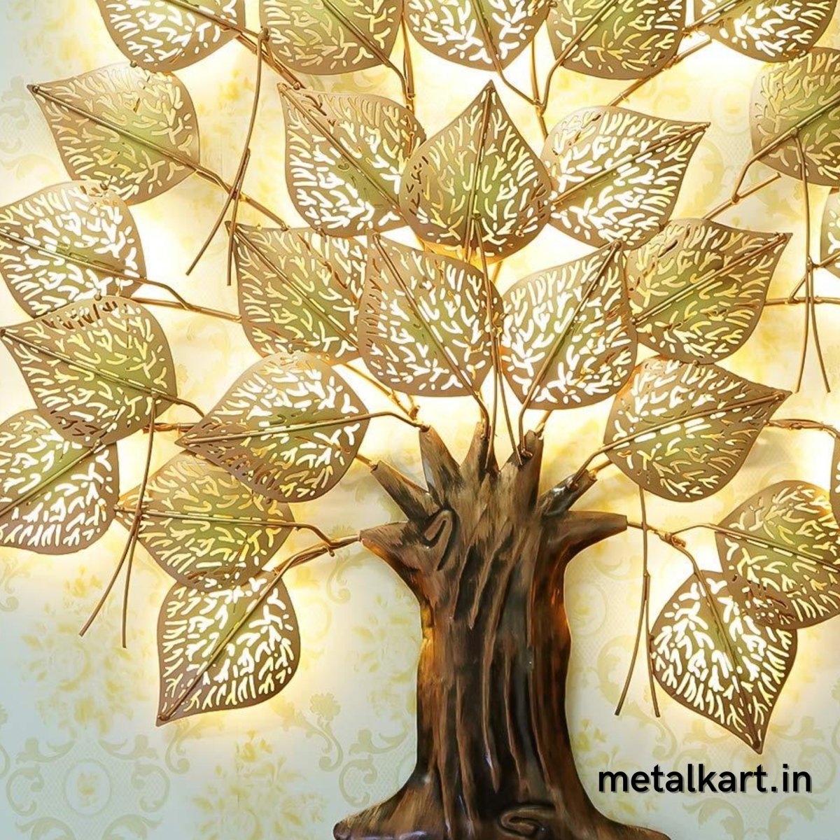 Metallic Backlit Banyan Fig Tree (30 x 30 Inches)