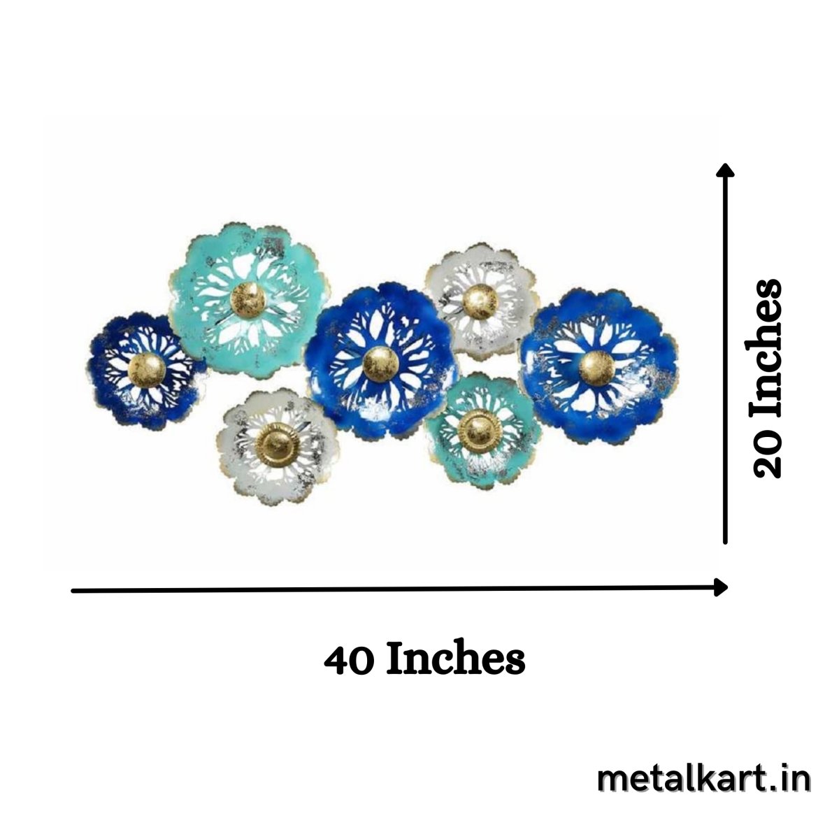 Metallic Blooming Blue Thematic Plates (40 x 20 Inches)