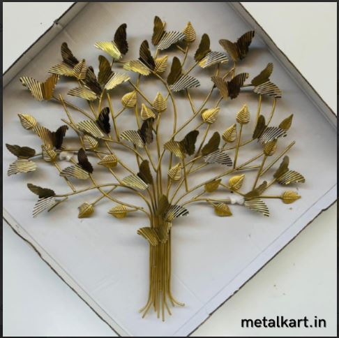 Metallic Blooming Branches, Butterfly Ballet Wall Art (31.5 x 30 Inches)