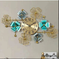 Thumbnail for Metallic Blue Blossom Timepiece (36 x 22 Inches)