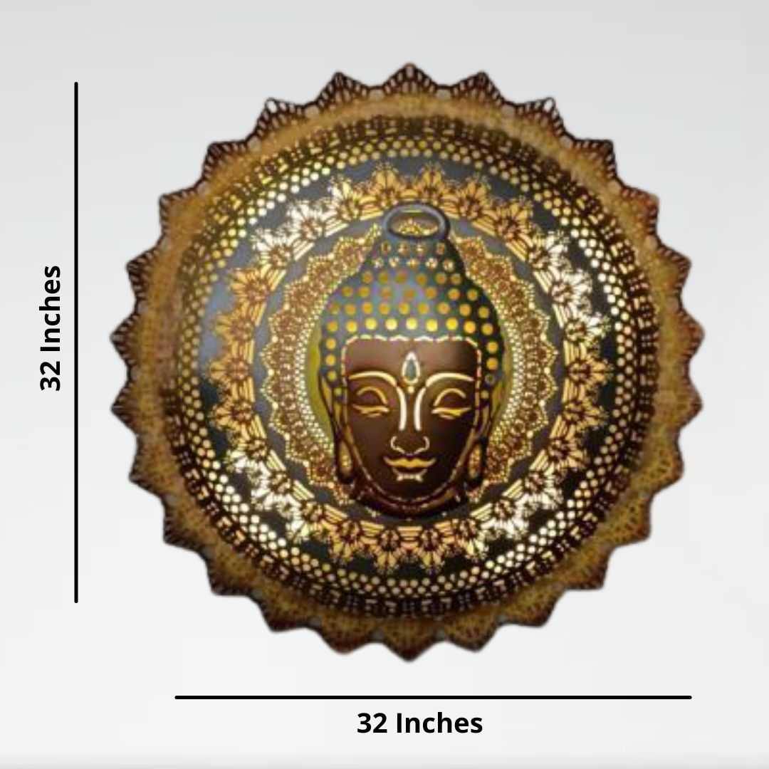 Metallic Buddha Circle (32 * 32 Inches)