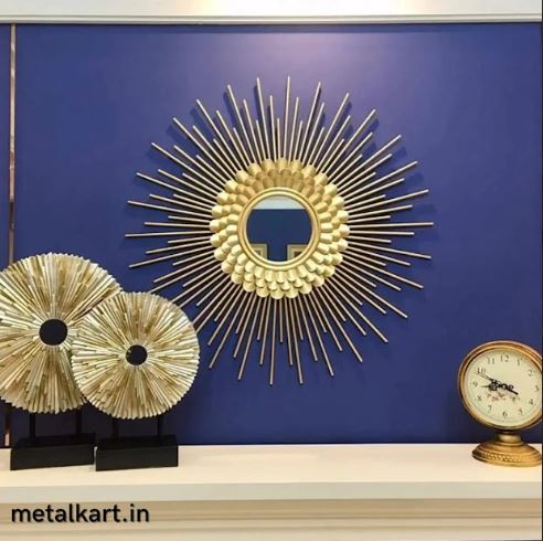 Metallic Celestial Dandelion Sunburst Mirror (30 x 30 Inches)