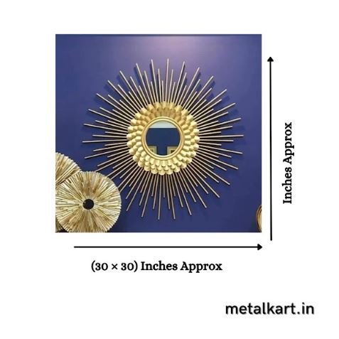 Metallic Celestial Dandelion Sunburst Mirror (30 x 30 Inches)