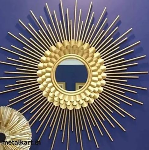 Metallic Celestial Dandelion Sunburst Mirror (30 x 30 Inches)
