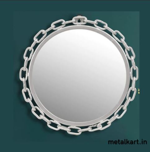Metallic Chained Circular mirror (18 x 18 Inches)