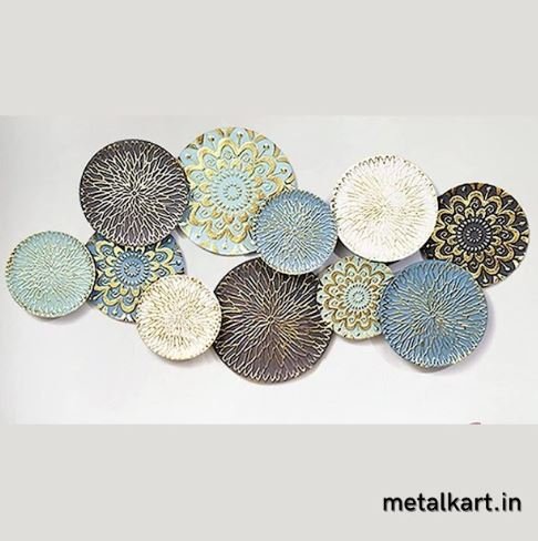 Metallic Circular Rangoli Metallic Wall Decor (48 x 22 Inches )