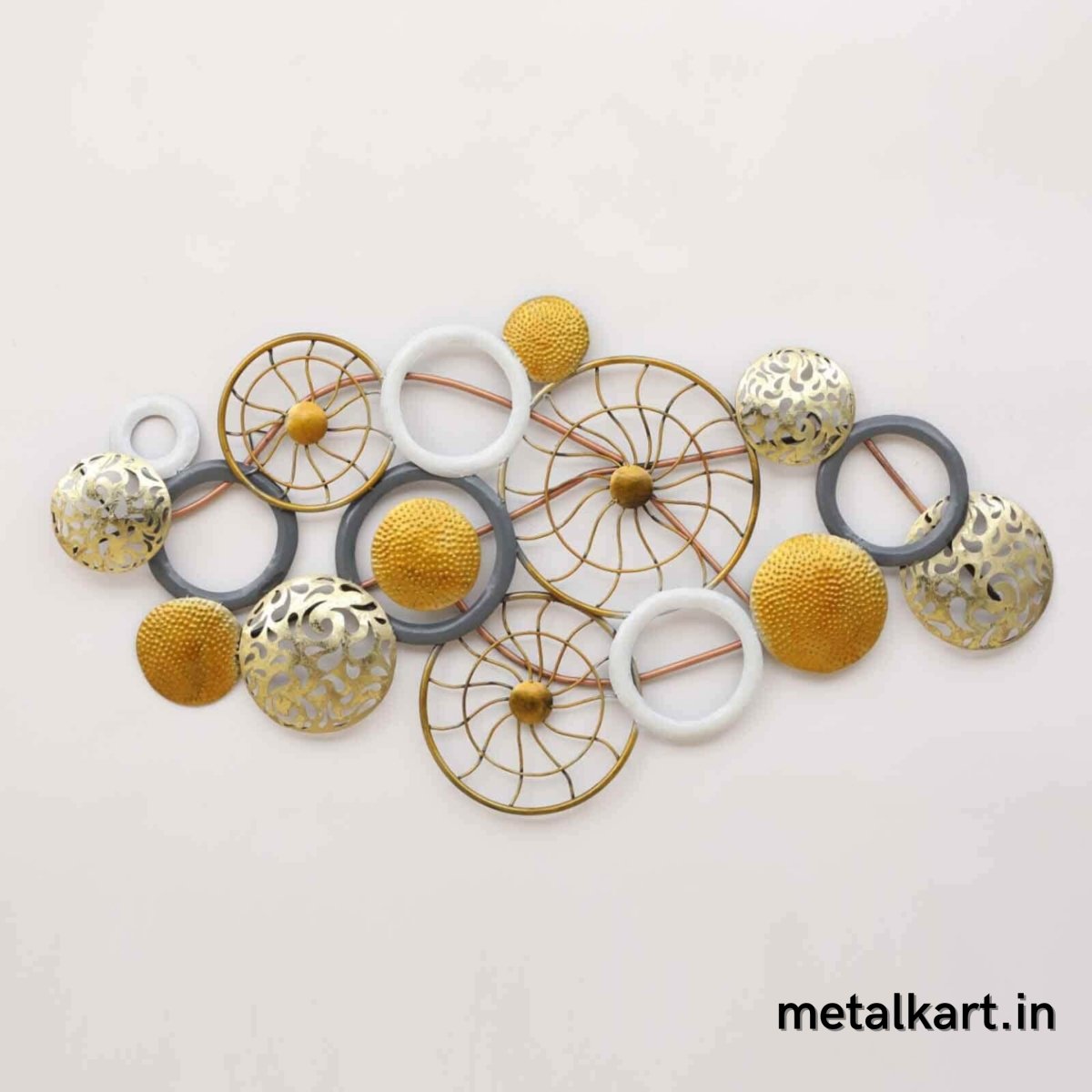 Metallic Combination of Wheels and Plates (52 x 22 Inches)