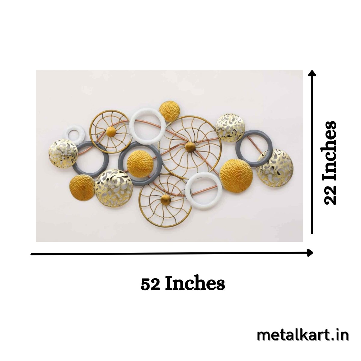 Metallic Combination of Wheels and Plates (52 x 22 Inches)