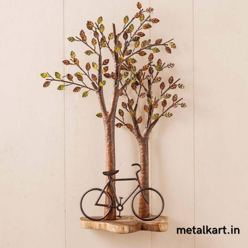 Metallic Cycle Under Long Trees (24 x 12 Inches)