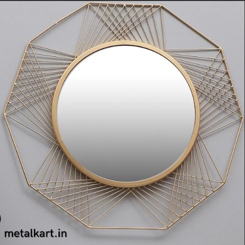Metallic Decagon Infinity Wall Mirror (24 x 24 Inches)