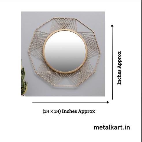 Metallic Decagon Infinity Wall Mirror (24 x 24 Inches)
