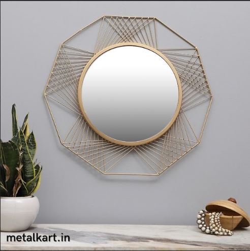 Metallic Decagon Infinity Wall Mirror (24 x 24 Inches)