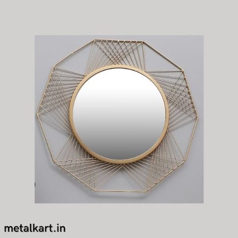 Metallic Decagon Infinity Wall Mirror (24 x 24 Inches)