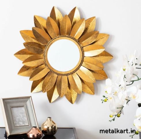 Metallic Ethereal Wrought Iron Halo Wall Mirror (24 x 24 Inches)