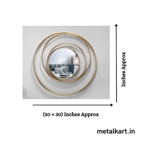 Metallic Euler circular Mirror (30 x 30 Inches)