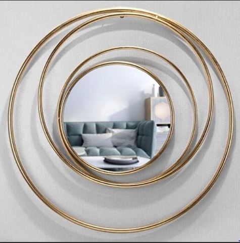 Metallic Euler circular Mirror (30 x 30 Inches)