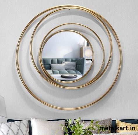 Metallic Euler circular Mirror (30 x 30 Inches)