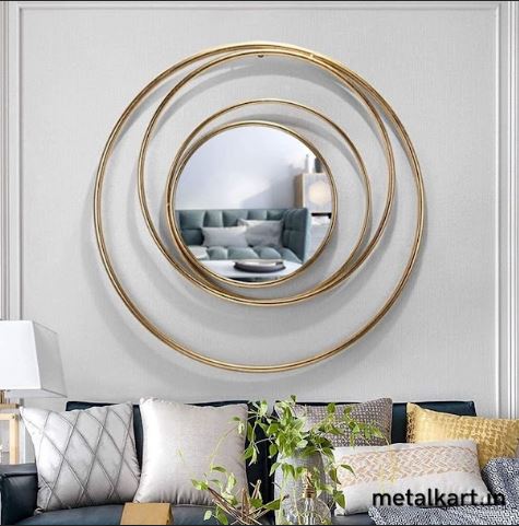 Metallic Euler circular Mirror (30 x 30 Inches)