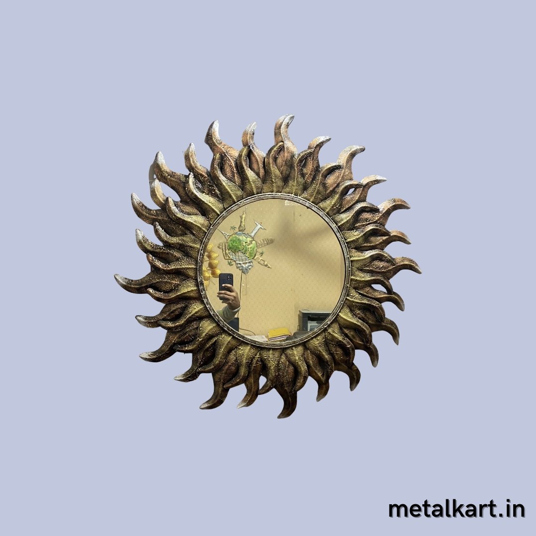 Metallic Fiery Sun mirror ( 36 x 36 Inches )