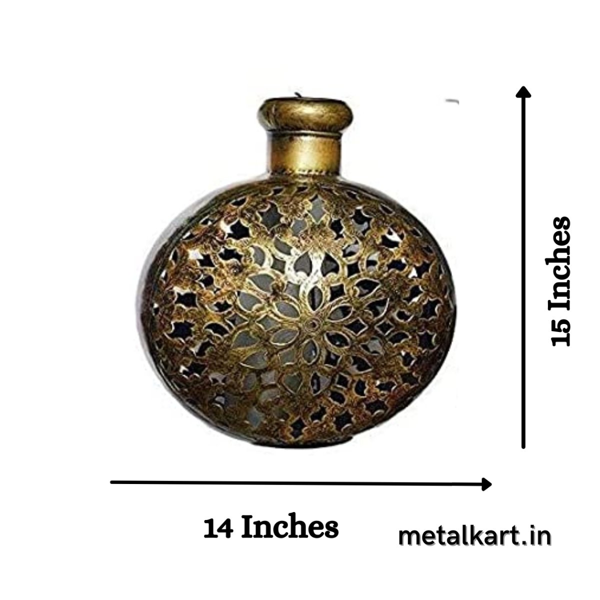 Metallic Flask Shaped T-LITE Table décor (15*9*14 Inches approx)