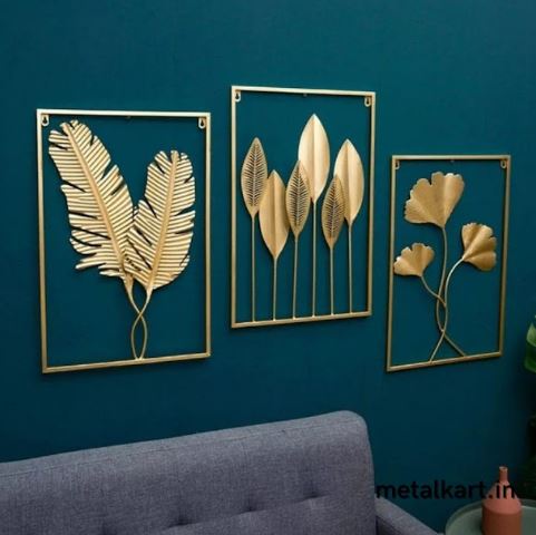 Metallic Floral Flourish Wall Art (16 x 24 Inches) Each Panel