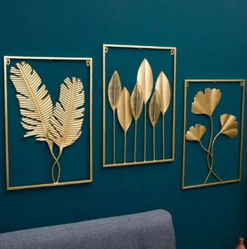 Metallic Floral Flourish Wall Art (16 x 24 Inches) Each Panel
