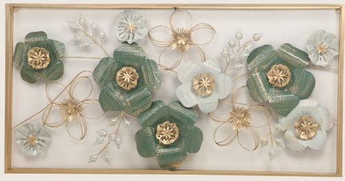 Metallic floral frame wall art (53 x 27 Inches)