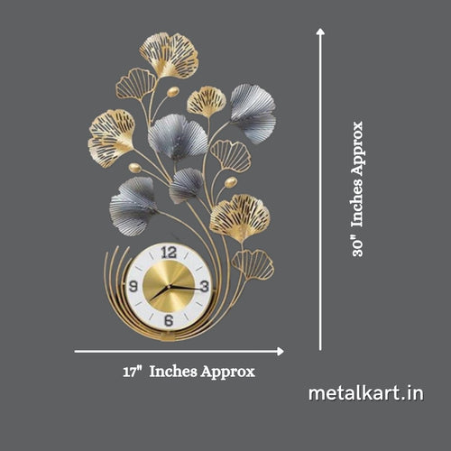 Metallic Floral Salute Wall Watch (17 x 30 Inches)