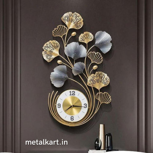 Metallic Floral Salute Wall Watch (17 x 30 Inches)