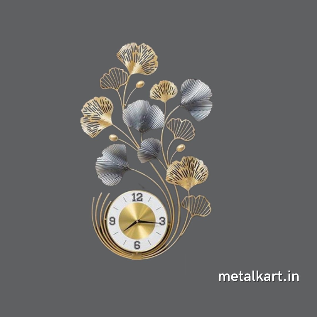 Metallic Floral Salute Wall Watch (17 x 30 Inches)