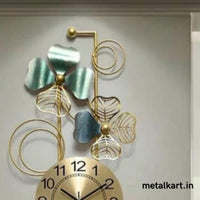 Thumbnail for Metallic Floral Vertical Wall Clock for Living room (36 x 13 Inches)