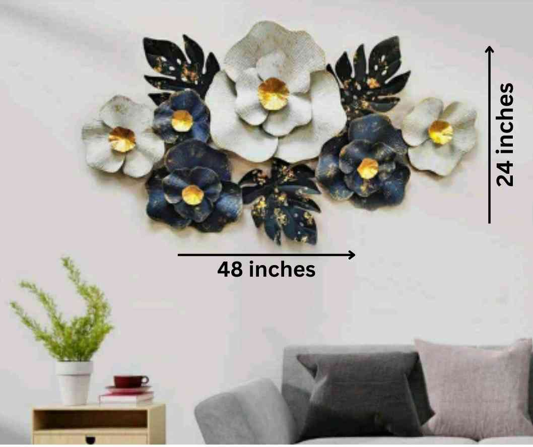 Metallic flower wall art (48 x 24 Inches)