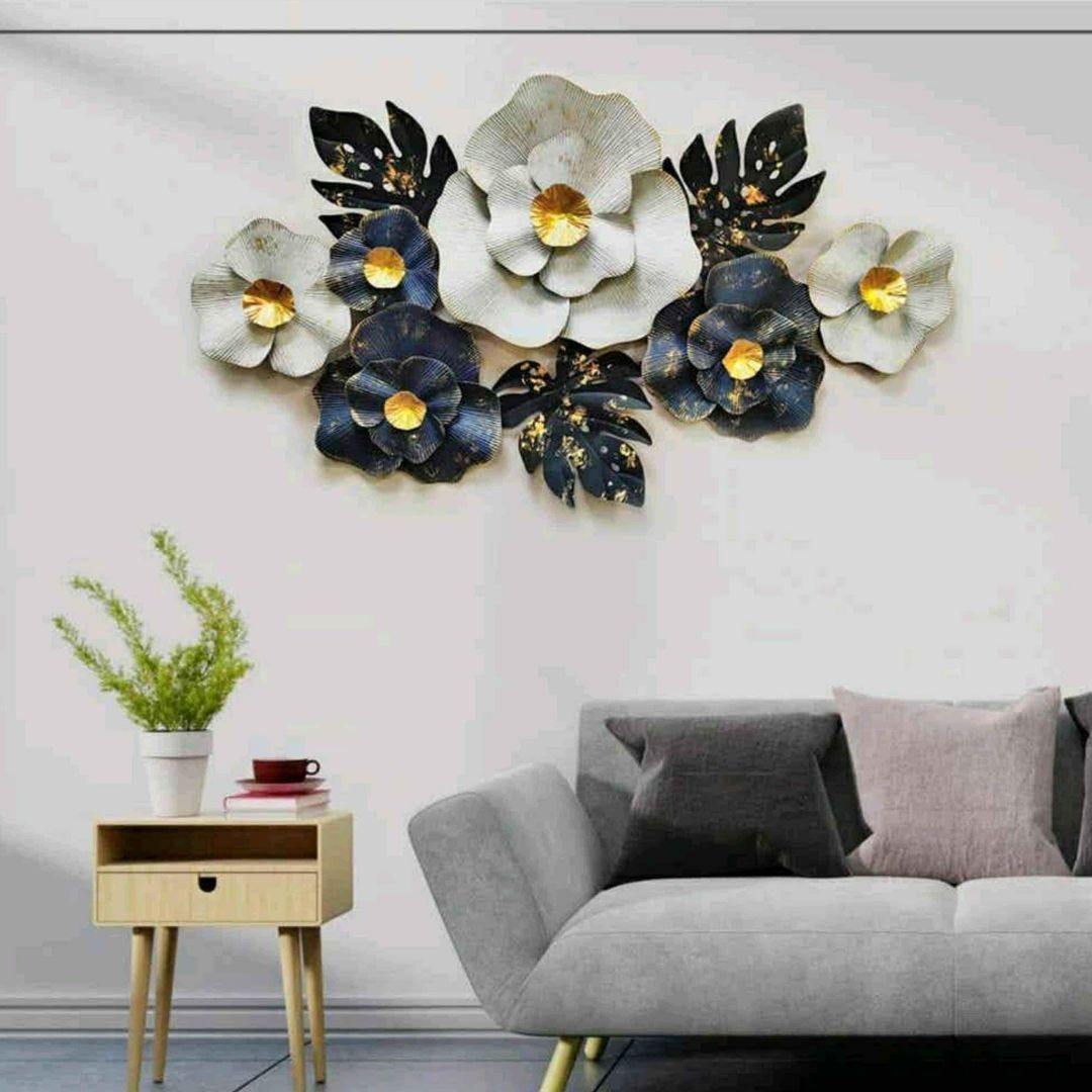 Metallic flower wall art (48 x 25 Inches)