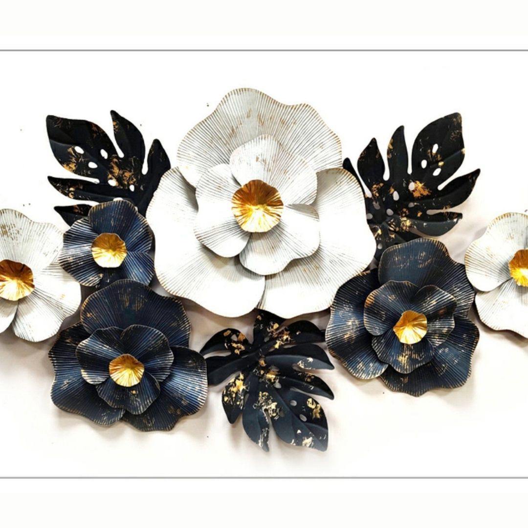 Metallic flower wall art (48 x 25 Inches)