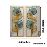 Thumbnail for Metallic Framed Oval Leaflets Wall Decor (13.5 x 38.5 Inches)