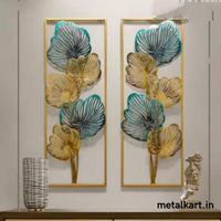 Thumbnail for Metallic Framed Oval Leaflets Wall Decor (13.5 x 38.5 Inches)