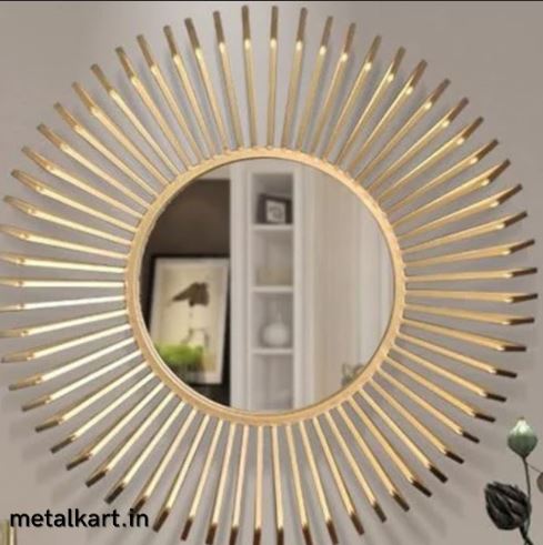 Metallic Gilded Celestial Bloom Wall Mirror (24 x 24 Inches)