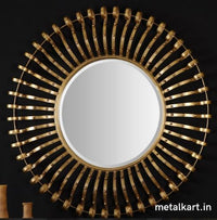 Thumbnail for Metallic Gilded Latticework Halo Wall Mirror (24 x 24 Inches)