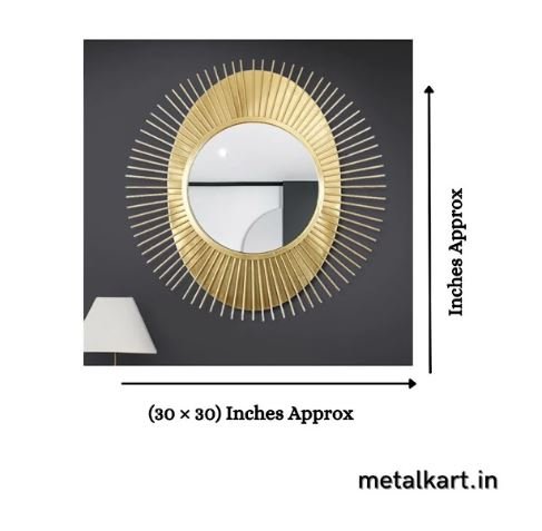 Metallic Gleaming Halo Starburst Wall Mirror (30 x 30 Inches)