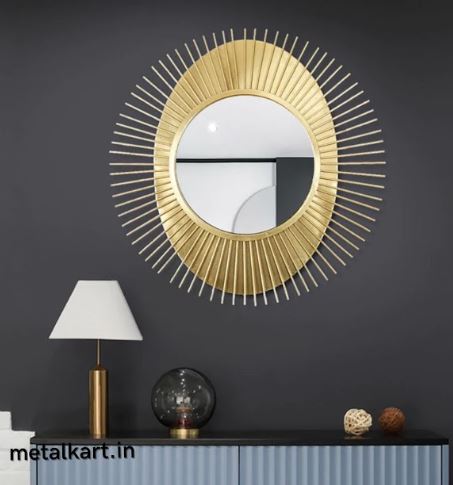 Metallic Gleaming Halo Starburst Wall Mirror (30 x 30 Inches)