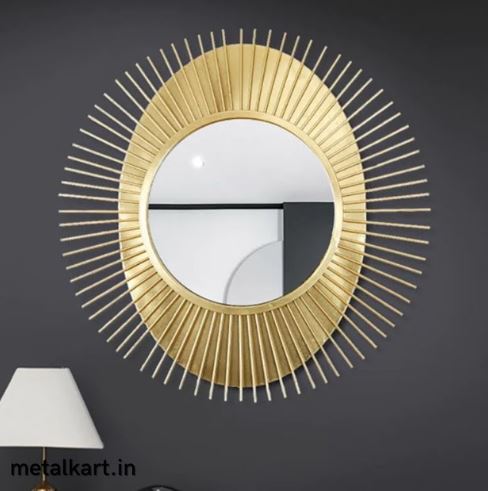 Metallic Gleaming Halo Starburst Wall Mirror (30 x 30 Inches)